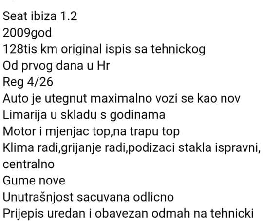 Saat Ibiza 1.2 benzin HR auto