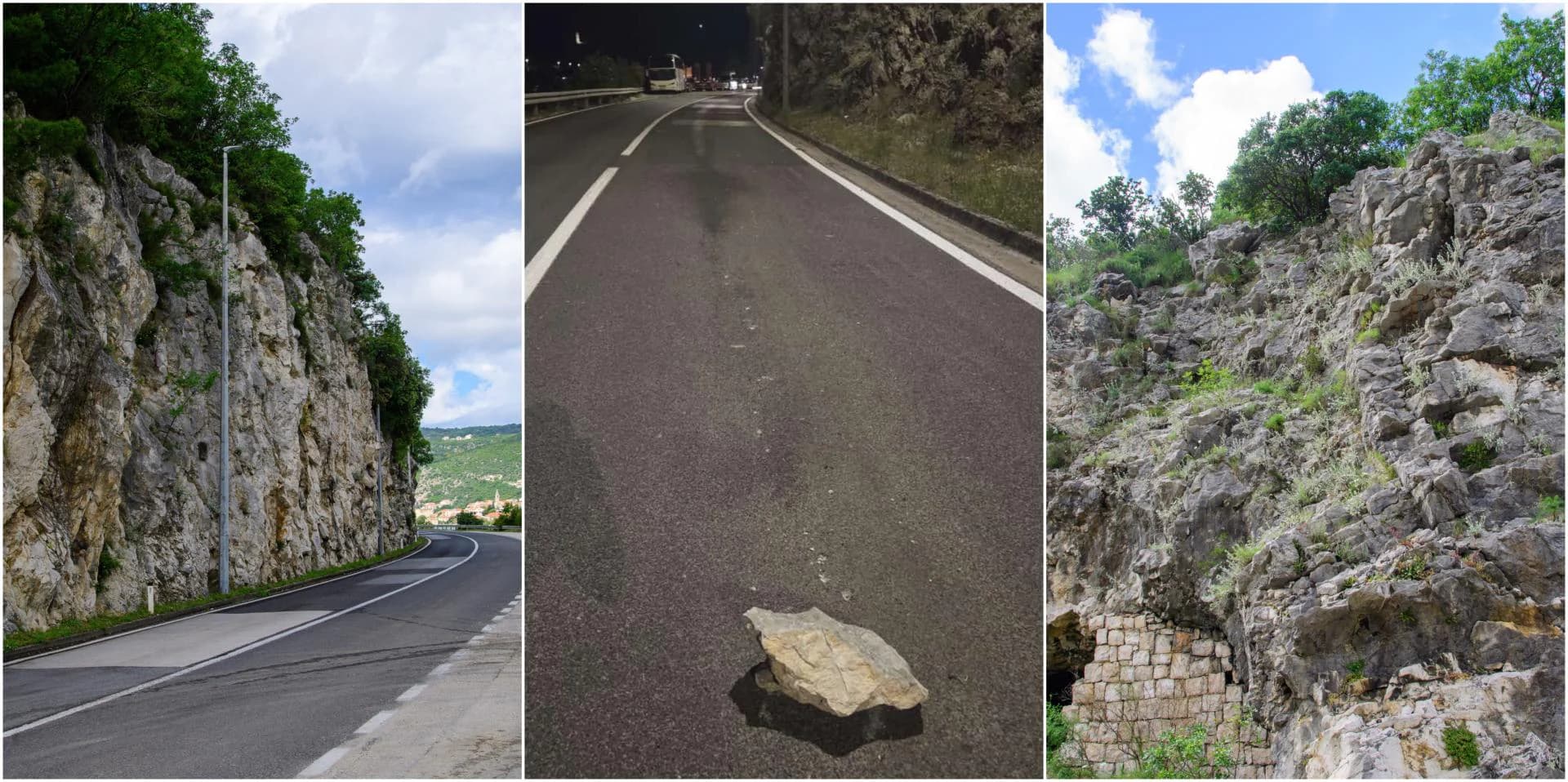 Majka s djecom za dlaku izbjegla tragediju: Stijena pala na automobil na Jadranskoj magistrali