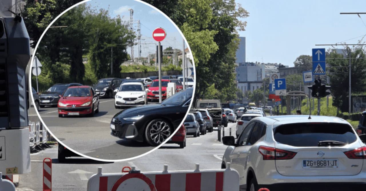Kaos u centru Zagreba: Zatvaranje Kršnjavoga uzrokovalo prometni čep i poteškoće za vozilo pod pratnjom