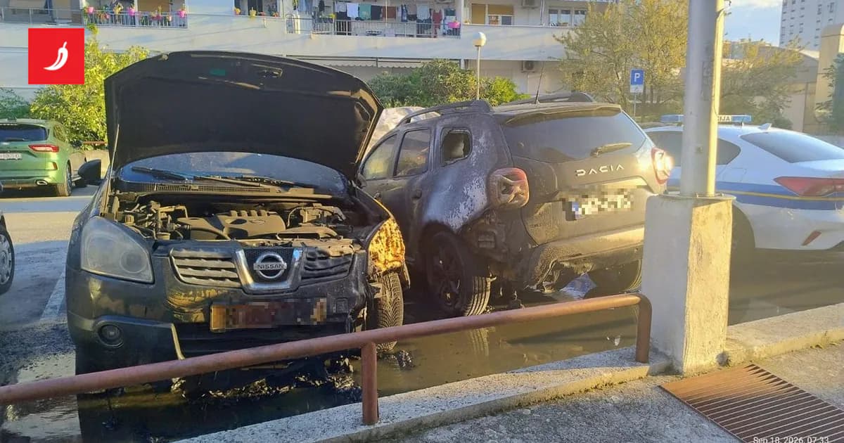 Požar u Splitu: Vatra progutala najmanje dva automobila u Mitničkoj ulici