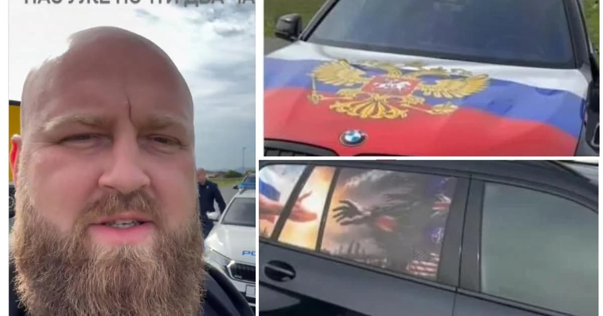 BMW s ruskom zastavom i neprimjerenom naljepnicom zaustavljen u Hrvatskoj, vozač platio 700 eura kazne